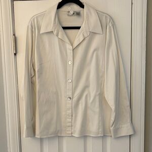 Chico’s White Button-Up Shirt Size 3 (XL / 16–18) Freshly Dry Cleaned